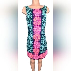 LILLY PULITZER Women's Cotton Lined Zip Back Sheath Casual Resort Career Dress 6